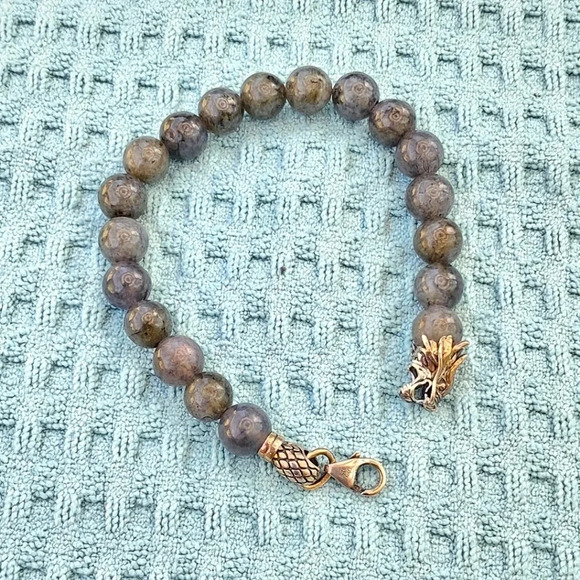 Artisan Crafted Labradorite Beaded Bracelet In 925 Sterling Silver - Picture 2 of 6